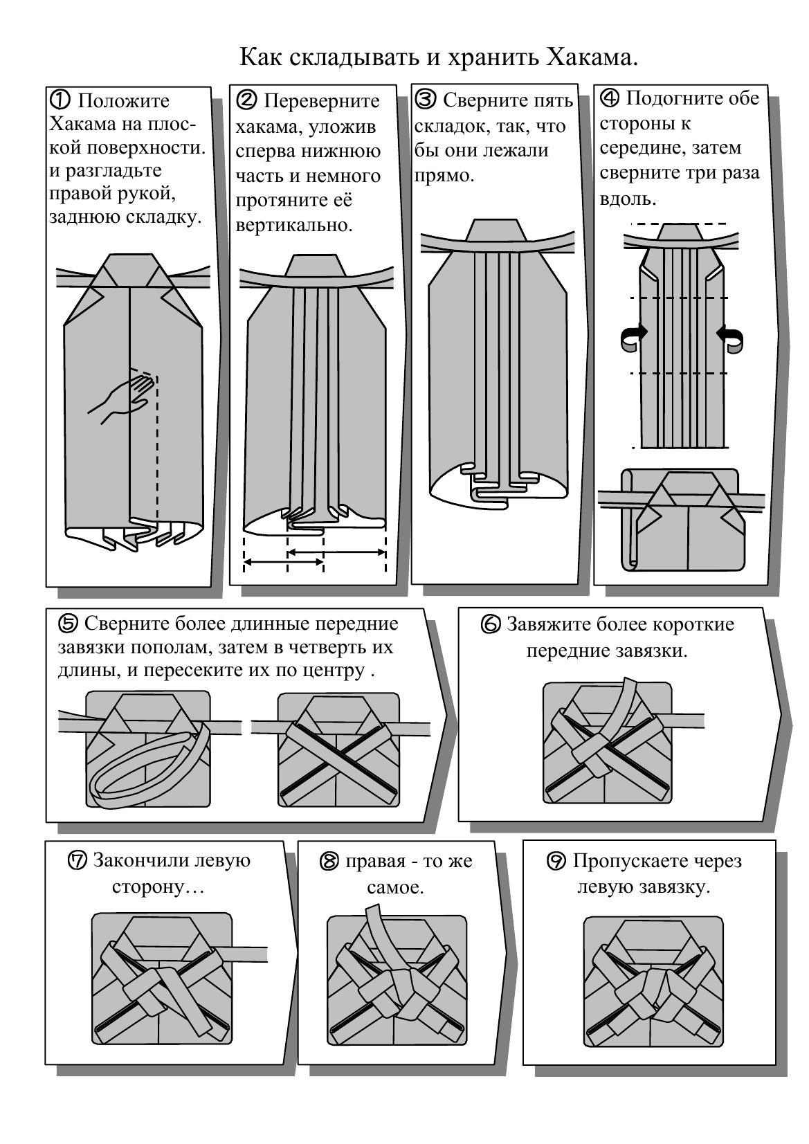 Как складывать хакаму - девять шагов
